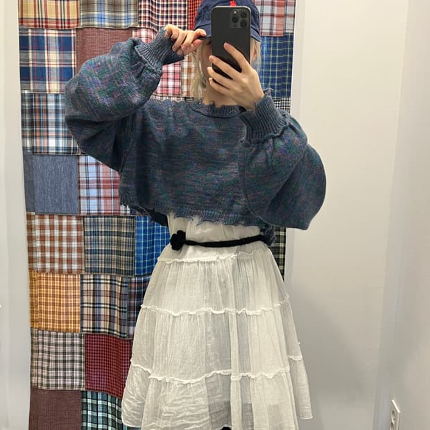 블루 캔디 크롭 니트