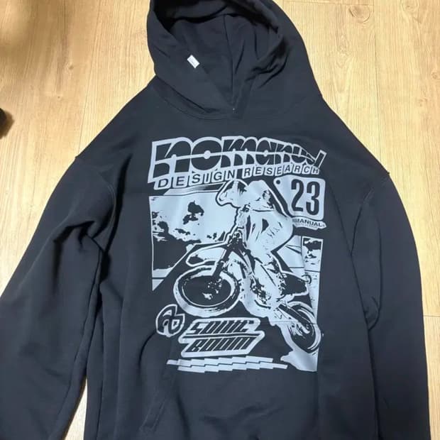 노매뉴얼 블랙후디 L