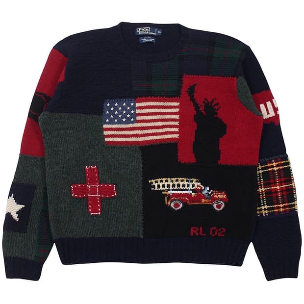 폴로랄프로렌 9/11 테러 추모 울 핸드 니트 빈티지