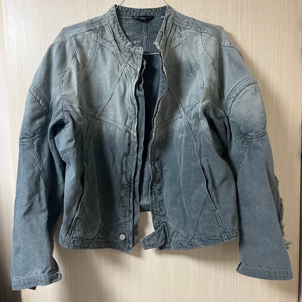 [제니 정국 착용] 코스트퍼킬로 v3 데님 모터 자켓 XL 아이스 그레이