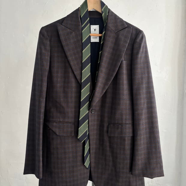 Mihara Yasuhiro 미하라 야스히로 타이 체크 울 블레이저