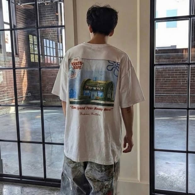 니켈로디언 스폰지밥 비키니 바텀 크러스티 크랩 3 티셔츠