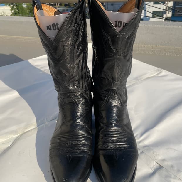 Lucchese 2000 CowBoy Boots Black 10.5D