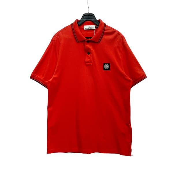 Stone Island Orange Polo Shirt