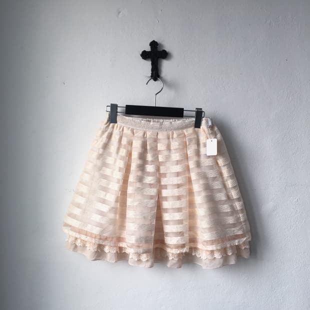 Pattern point mini skirt