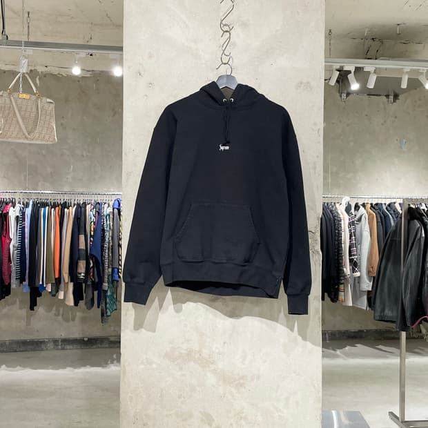 슈프림 블랙 마이크로 로고 후디