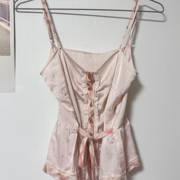 빈티지 버버리 블루라벨 딸기초코 핑크 나시 캐미솔