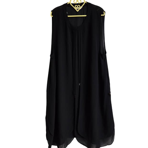 청담동룩 산들바랑  풍기인견 100% 롱 조끼겸 가디건 