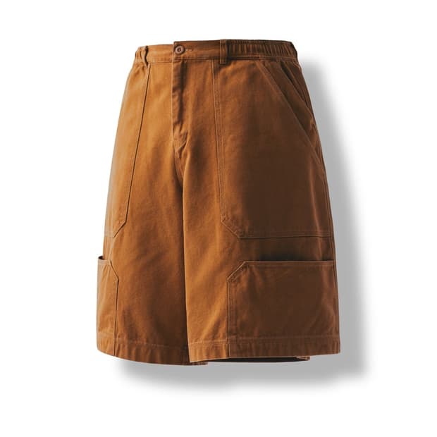 Spread Double Knee Oxford Half Pants - C