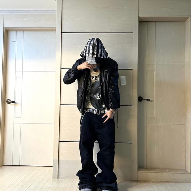 LRG 스트라이프 후디 나일론 자켓