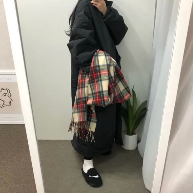 1617 하이넥 오버핏 롱패딩 , free