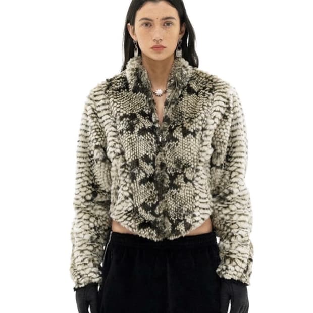 604service croc faux fur jacket