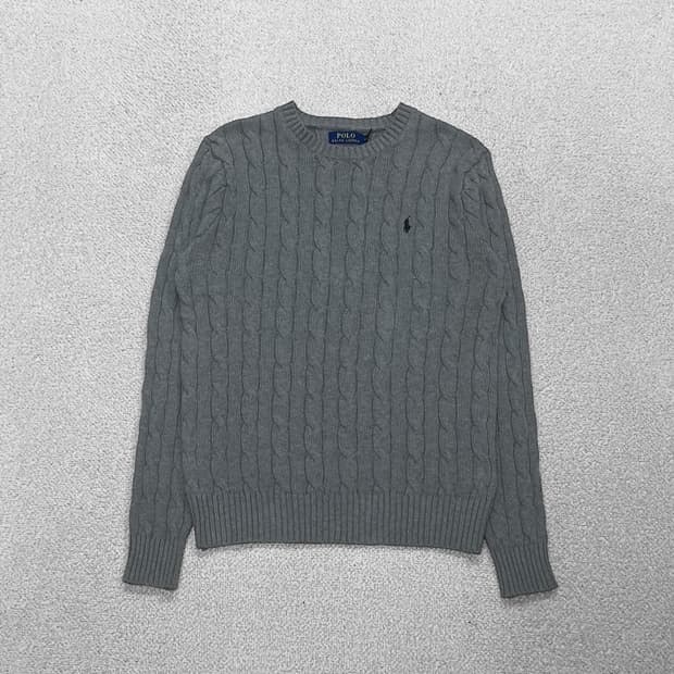 폴로 랄프로렌 포니 로고 케이블 니트 그레이