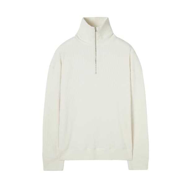 인사일런스 하프 집업 니트 크림 L