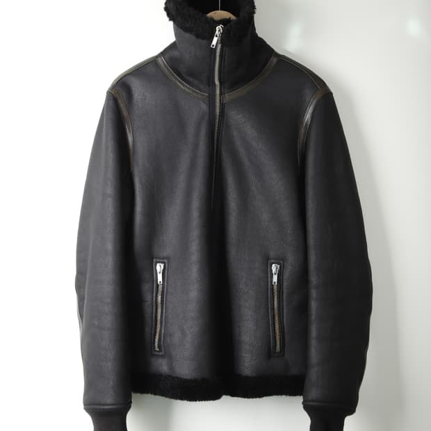 L / Rick Owens 릭오웬스 아카이브 하이넥 무스탕 자켓