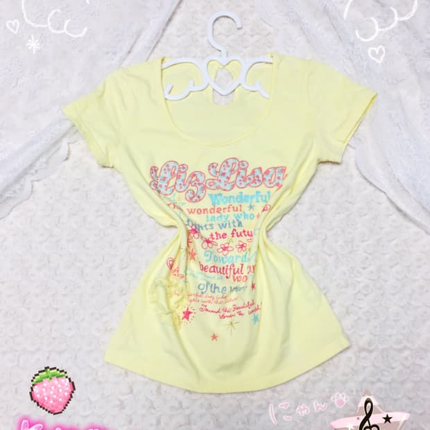 빈티지 리즈리사 히메갸루 반팔티