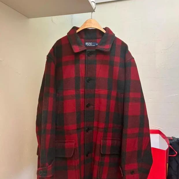 폴로 랄프로렌 레드타탄 울코트 