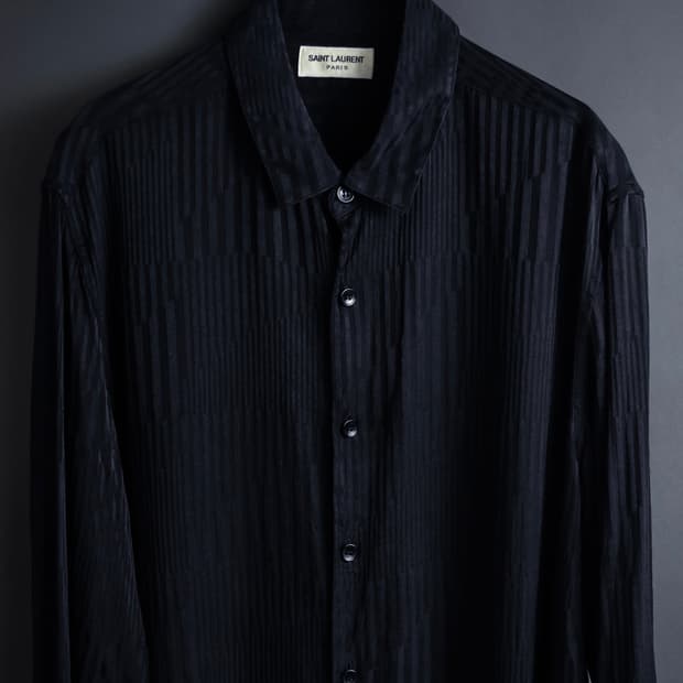 [강동원님 착용] 생로랑 21ss 자카드 버티칼 스트라이프 셔츠