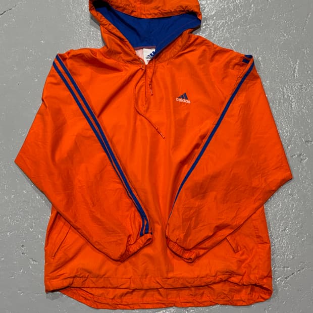 90s 아디다스(adidas)  오렌지 블루 아노락 윈드브레이커