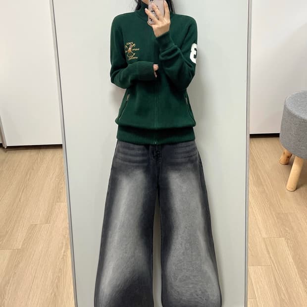 폴로 랄프로렌 빅포니 딥그린 니트 집업