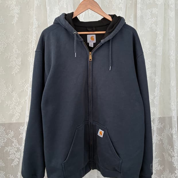 XL) 칼하트 써멀 레인디펜더 헤비 후드 집업 네이비