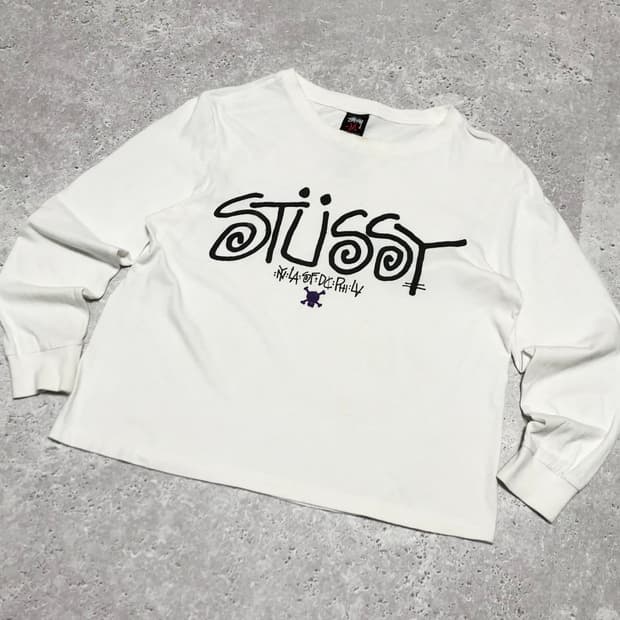스투시 오버핏 크롭핏 티셔츠 긴팔