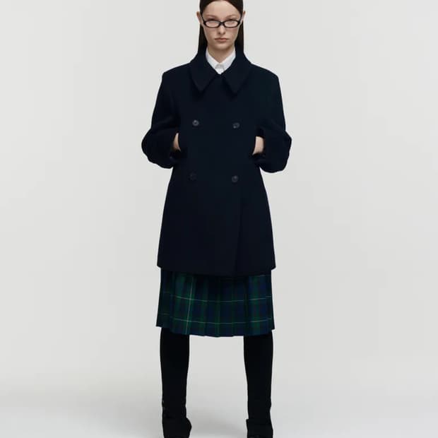 [버뮬라] WOOL PEA COAT NAVY
