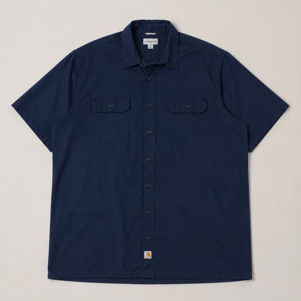 Carhartt 칼하트 네이비 워크 반팔 셔츠 P397