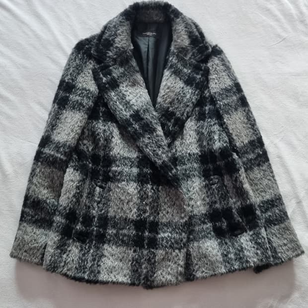 빈티지 갸루 긱시크 체크 코트