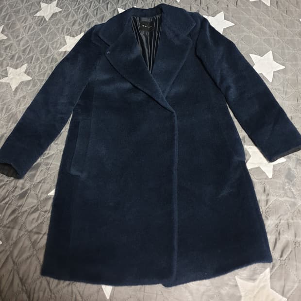 잇미샤 알파카혼방 싱글 브레스티드 울 코트 네이비(M)