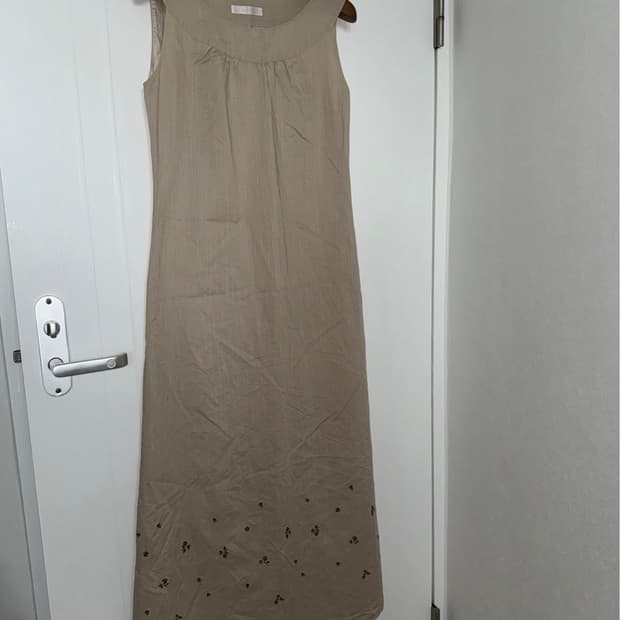 Embroidered Linen Sleeveless Dress