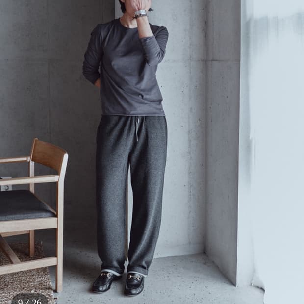 모노프리베 텍스처 롱슬리브 ver2 퍼플그레이 사이즈1