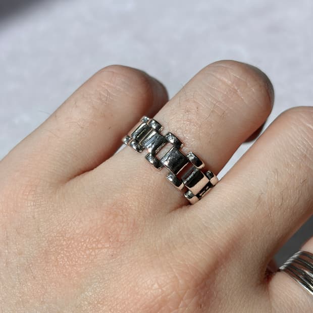 Oribell 워치 체인 925실버 오픈링 슬림 반지