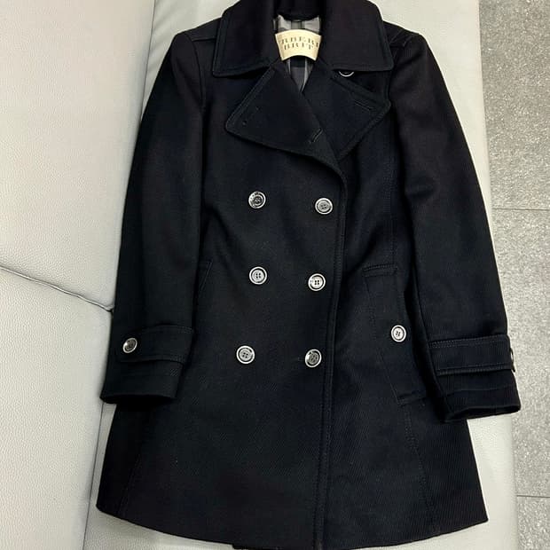버버리 블랙 울 코트(UK6/44사이즈)