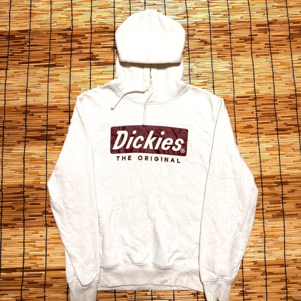 디키즈 화이트 스펠아웃 로고 후드티 L