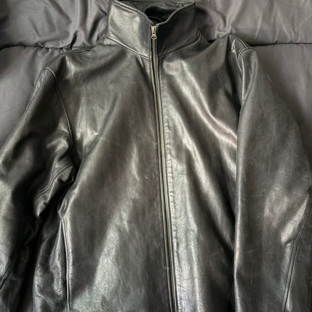 XL) 올드 갭 풀집 빈티지 리얼레더 자켓