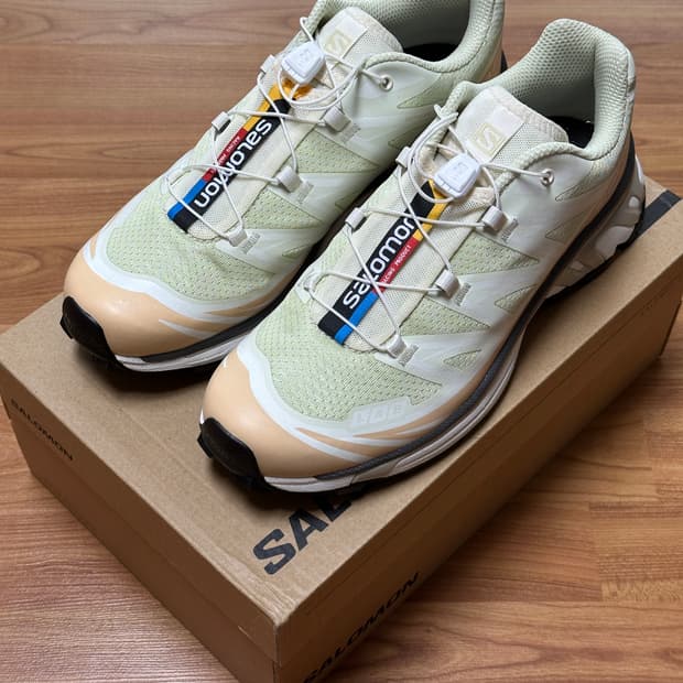 [1회착용] 살로몬 XT-6 알로에워시 헤이즐넛 UK7