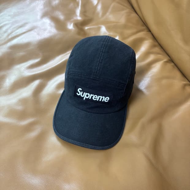 슈프림 캠프캡 모자 박스로고 24ss 워시드 캔버스 블랙