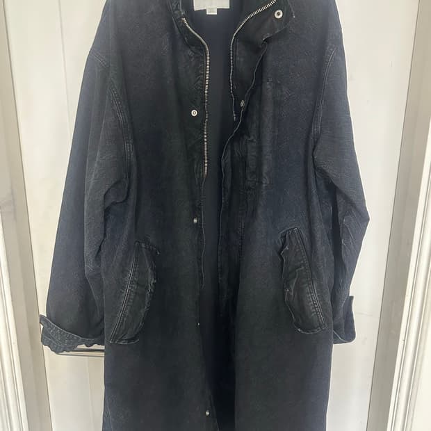 자라 워싱 데님 릴렉스 핏 코트 xl