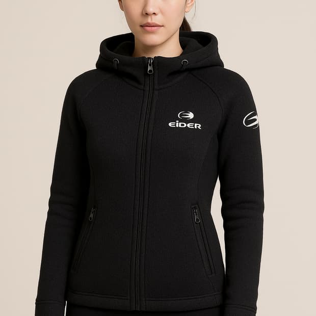 (레어템)아이더(EIDER) 여성 니트 캐주얼 플리스 기모후드 집업 M