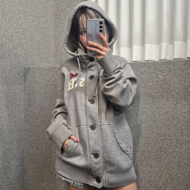 HOLLISTER BUTTON HOODIE ZIPUP 