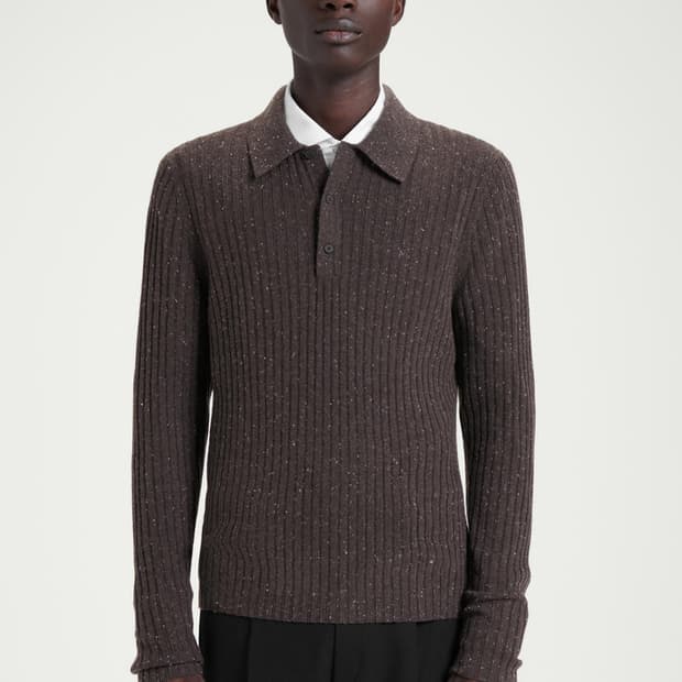 COS 코스 아뜰리에 프렉클 브라운 니트 폴로 M