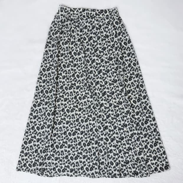 ARCHIVES 히메갸루 오네갸루 그레이 레오파드 플리츠 스커트