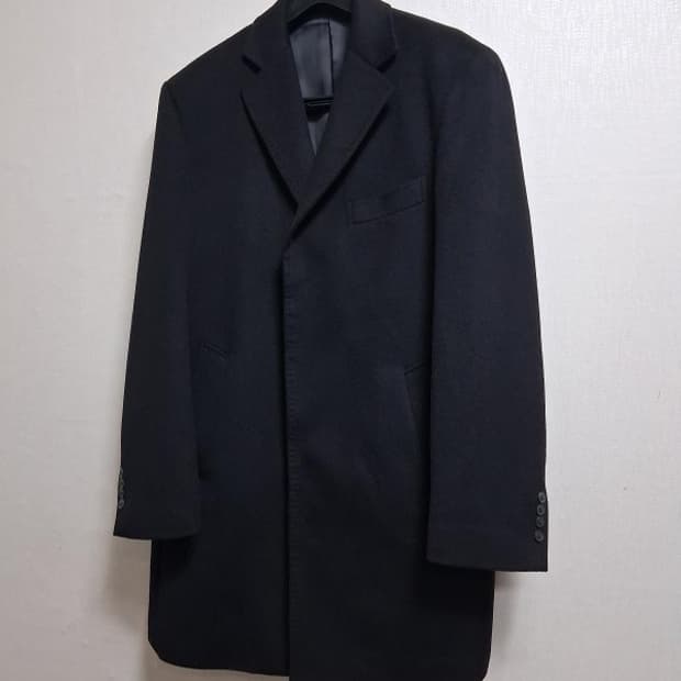 일본빈티지 남성 블랙 퓨어캐시미어코트 표기LL