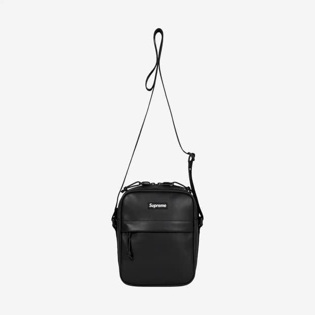[O/S] 슈프림 (Supreme) 레더 숄더백 블랙