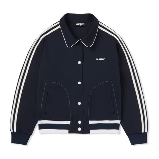 널디 바시티 트랙 자켓 네이비