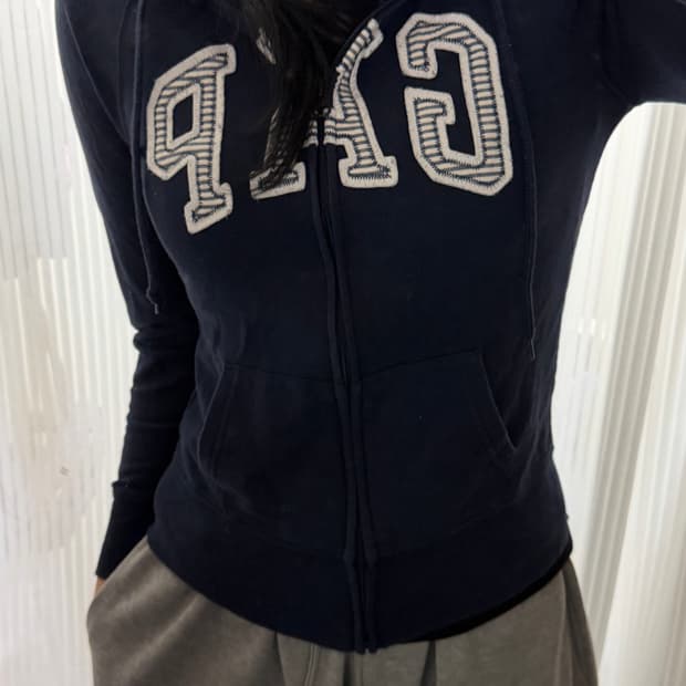 갭 스트라이프 네이비 후드집업 xs