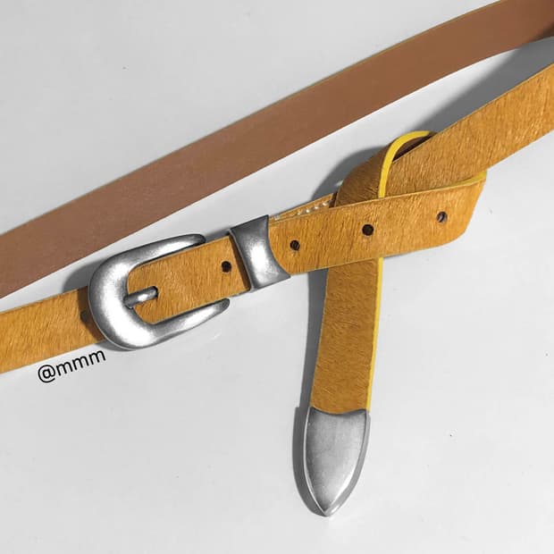 [리얼송치] 카우헤어 송치털 웨스턴 벨트🐂