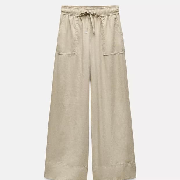 wide leg linen trousers