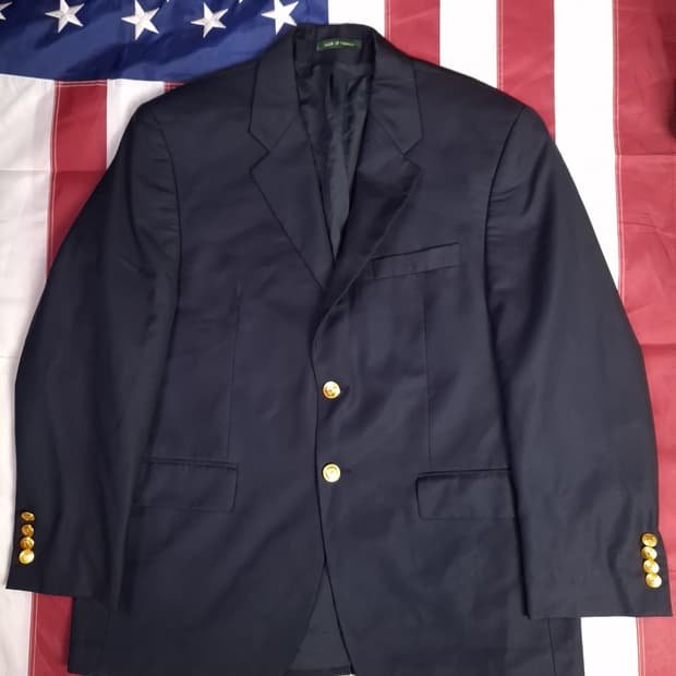 특A 오리지날 캐나다제조 로렌 랄프로렌 금장 투버튼 블레이져